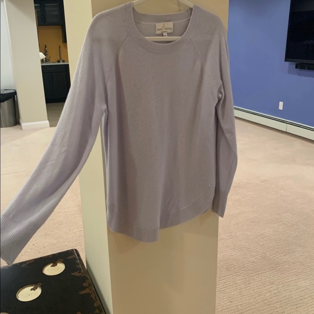 Belle France Bluish grey cashmere sweater